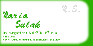 maria sulak business card